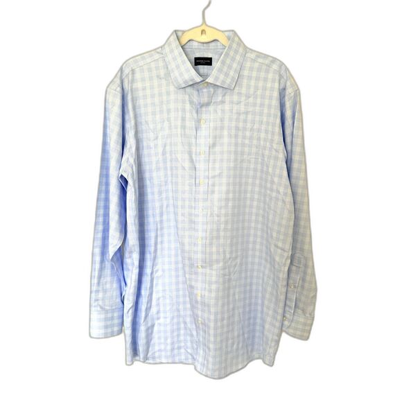Proper Cloth Check Long Sleeve Button Down Shirt Classic Tailored Menswear Sz 17 - Picture 1 of 8